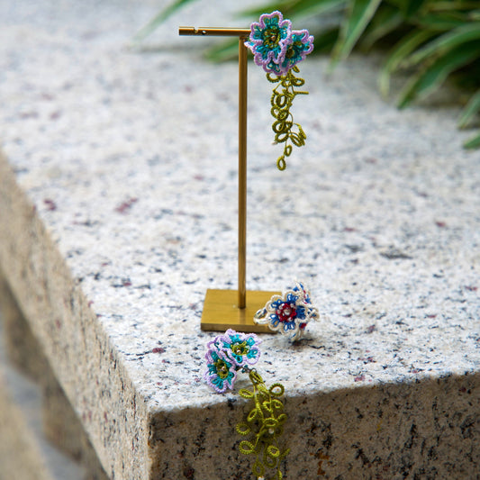 Late summer Tatting Earrings (earrings only)
